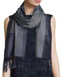 Ikat Boulevards Silk Scarf, Midnight