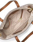 Hayley Medium Laser-Cut Logo Tote Bag, Vanilla