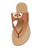 Sydney Leather Logo Thong Sandal, Brown