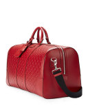 Signature Large Leather Duffel Bag, Red