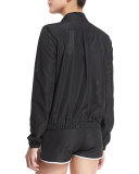 Mesh Training Jacket W/Contrast Stripe, Black/White