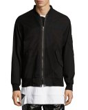 Patchwork Bomber Jacket, Black