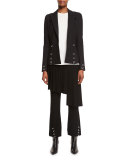 Pierced Notched-Collar Jacket, Black