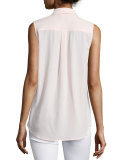 Slim Signature Sleeveless Blouse, Rose