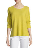 Long-Sleeve Organic Linen Box Top