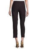 Washable Stretch-Crepe Slim Ankle Pants, Plus Size