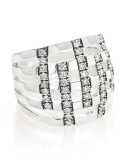 925 Glamazon Domed Diamond Stripe Ring, Size 7