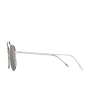 Wynwood III Round Mirrored Sunglasses, Gray