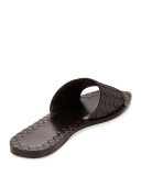 Intrecciato Napa Slide Sandal, Espresso