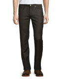 Wintertime Flannel Five-Pocket Pants, Espresso Melange