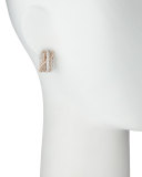 18k Rose & White Gold Pave Diamond Crossover Earrings