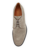 Suede Lace-Up Oxford, Light Brown