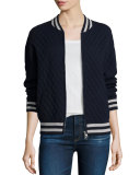 Cashmere-Blend Quilted Bomber Jacket