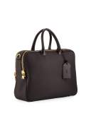 Leather Double-Zip Briefcase, Chocolate (Brown)