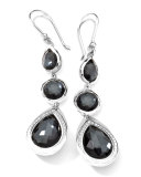 Stella 3-Drop Earrings in Hematite & Diamonds