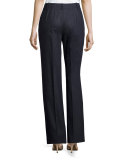 Rivington High-Waist Full-Leg Wool-Blend Pants