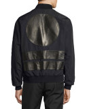MA01 Leather-Patch Bomber Jacket