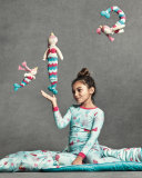 Jersey Mermaid Pajama Set, Aqua/Fuchsia, Size 2T-8