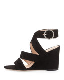 Rylee Suede 85mm Wedge Sandal, Black