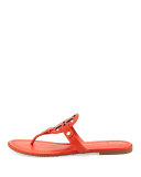 Miller Leather Logo Flat Slide Sandal