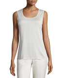 Sleeveless Scoop-Neck Shell, Raffia 