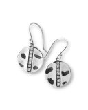 Sterling Silver Senso Medium Disc Earrings with Diamonds