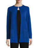 Solid Long Jacket w/ Pockets, Lyons Blue