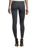 Ronnie Ribbed Wool Leggings, Charcoal