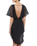 Nadja Cutout Caftan Coverup, Black