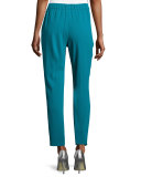 Tsisa Elastic-Back Ankle Pants, Bay