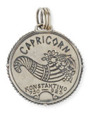 Capricorn Carved Zodiac Pendant with Diamond