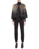 Delma Ombre Faux-Fur Jacket, Gray Ombre