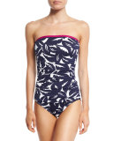 Graphic Jungle Bandeau One-Piece Swimsuit