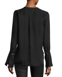 Kanley Tonal-Pattern Bell-Sleeve Shirt