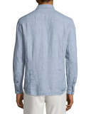 Seersucker Linen Long-Sleeve Shirt
