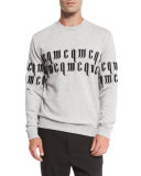 Embroidered Repeat Logo Sweatshirt, Melange Gray