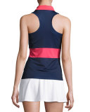 MB Court Central Sleeveless Polo Shirt, Blue