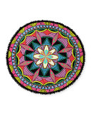Mandala Graphic-Print Round Beach Towel