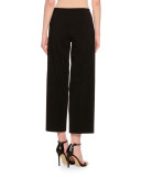 Wide-Leg Cropped Pants, Black