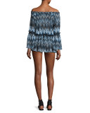 Indigo Blues Chiffon Beach Coverup Tunic