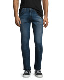 Paxtyn Skinny Jeans with Released Hem, Blue