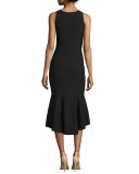 Reversible Sleeveless Tulip Dress, Black/Blush