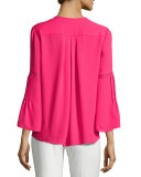 Orion Bell-Sleeve Silk-Georgette Blouse
