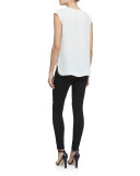 Leona Sleeveless Silk Blouse