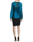 Jasper Fluid Crepe Pencil Skirt, Black