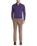 Merino Quarter-Zip Sweater, Snapdragon