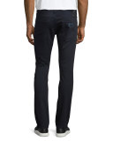 Five-Pocket Dark-Wash Stretch Denim Jeans, Navy