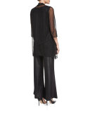 Scoop-Neck Liquid Luster Tank, Black