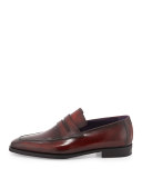 Andy Burnished Leather Loafer, Red