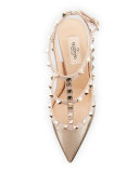 Rockstud Leather 100mm Pump, Sasso/Poudre